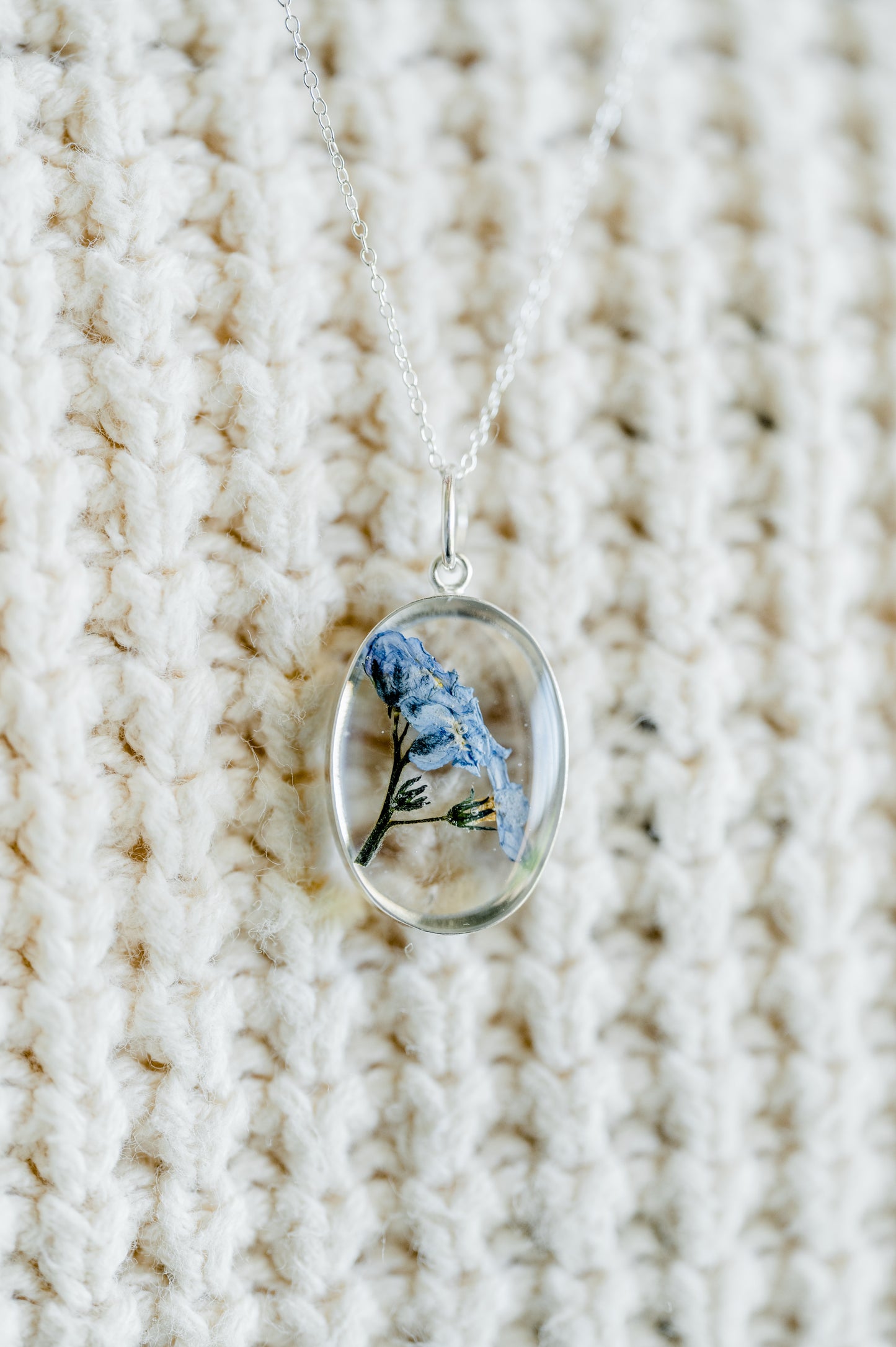 Forget-Me-Not Resin Necklace