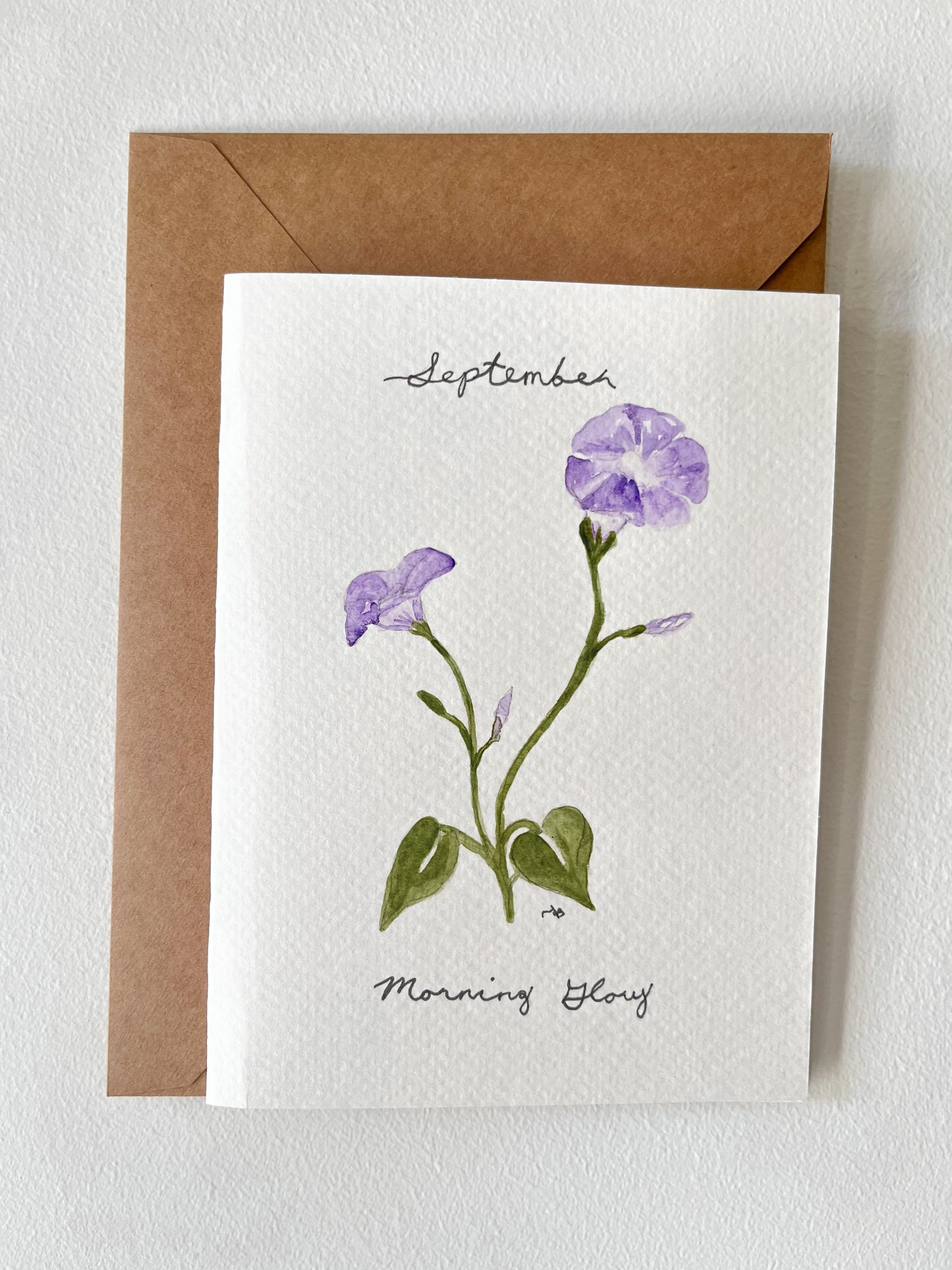 September Birth Flower Watercolour Card