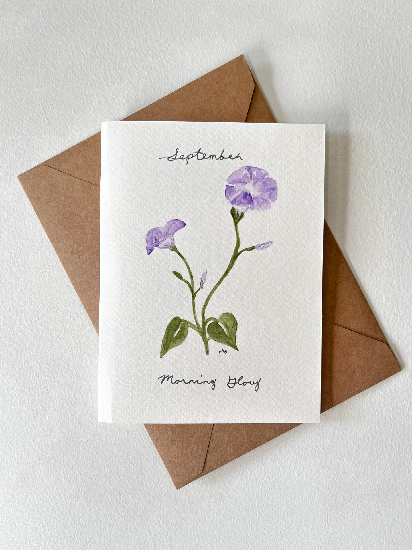 September Birth Flower Watercolour Card