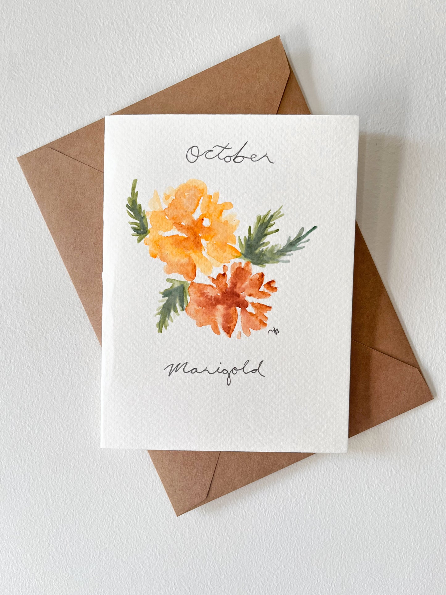 October Birth Flower Watercolour Card