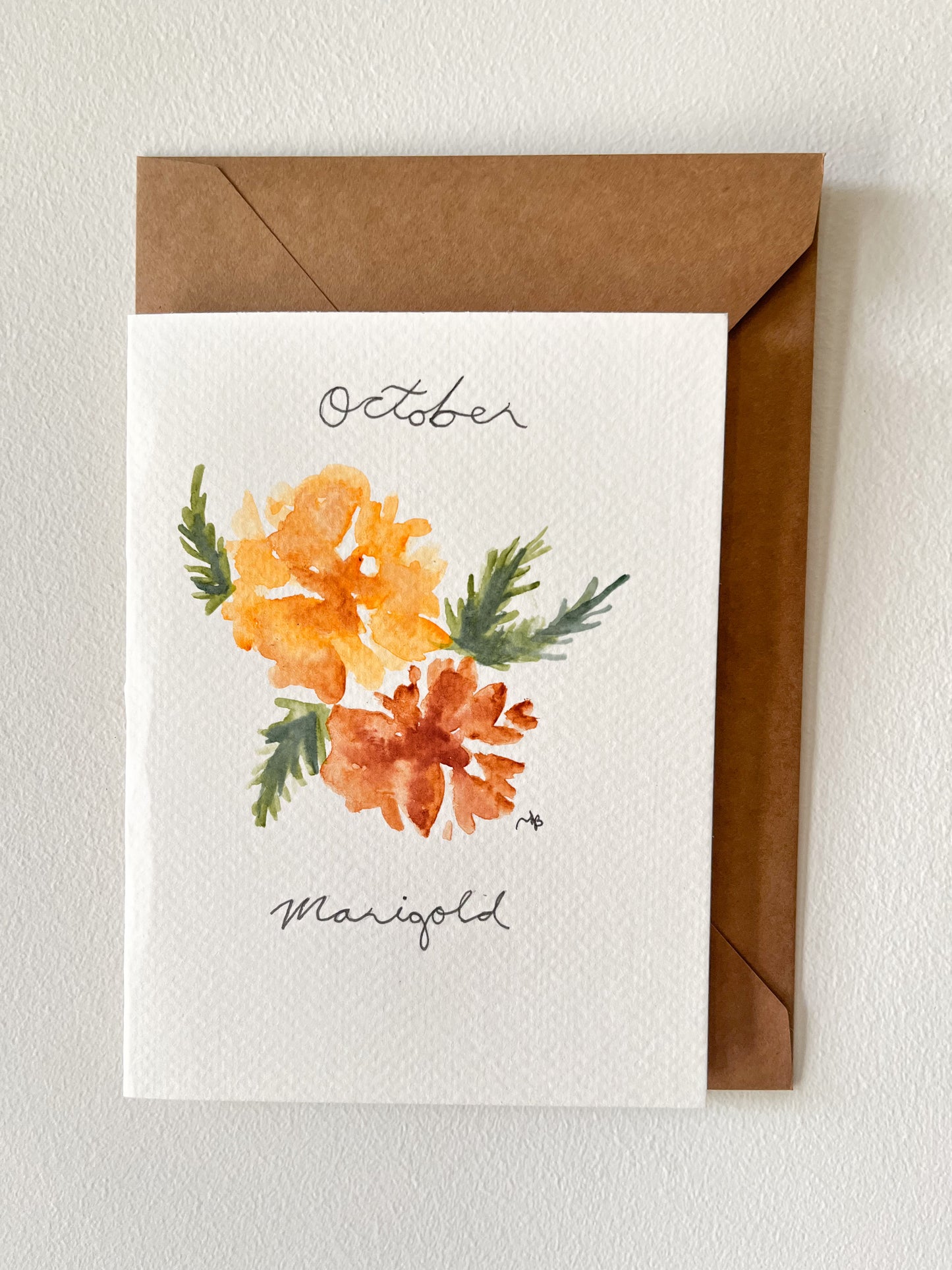 October Birth Flower Watercolour Card