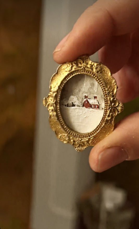 "Cottage in the Snow" magnet