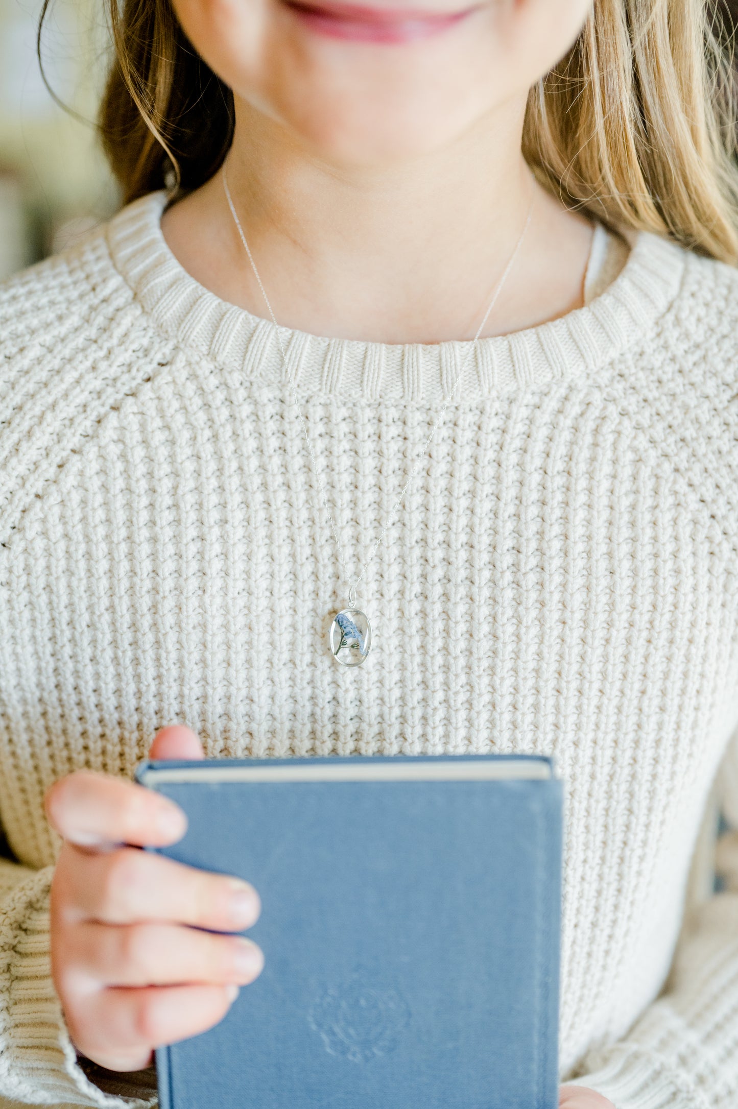Forget-Me-Not Resin Necklace