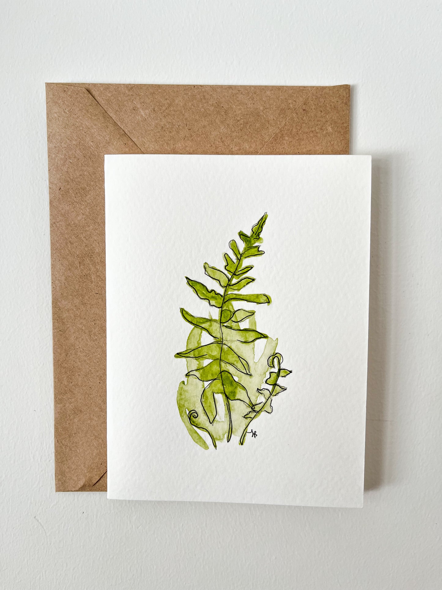 'Fern' Watercolour Card