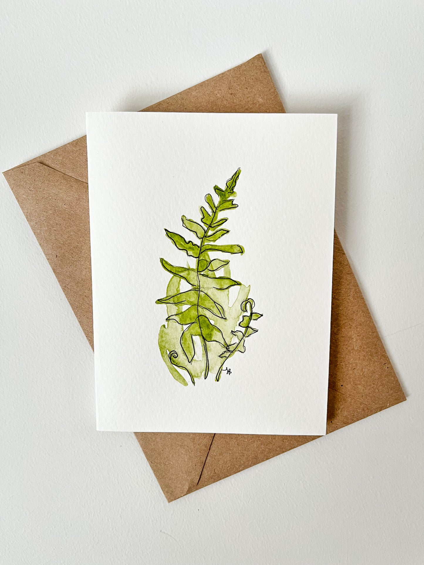 'Fern' Watercolour Card