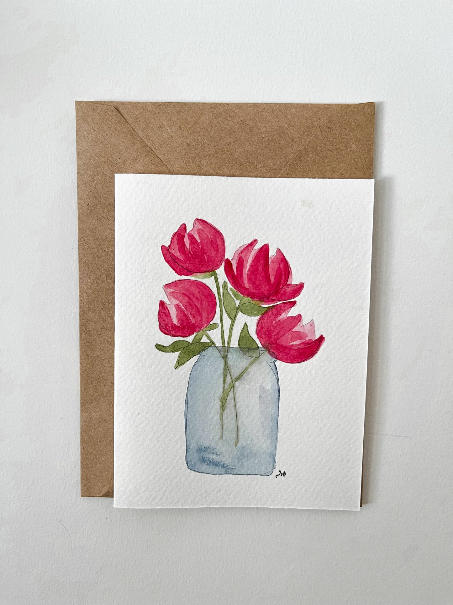 'Peony Blooms' Watercolour Card