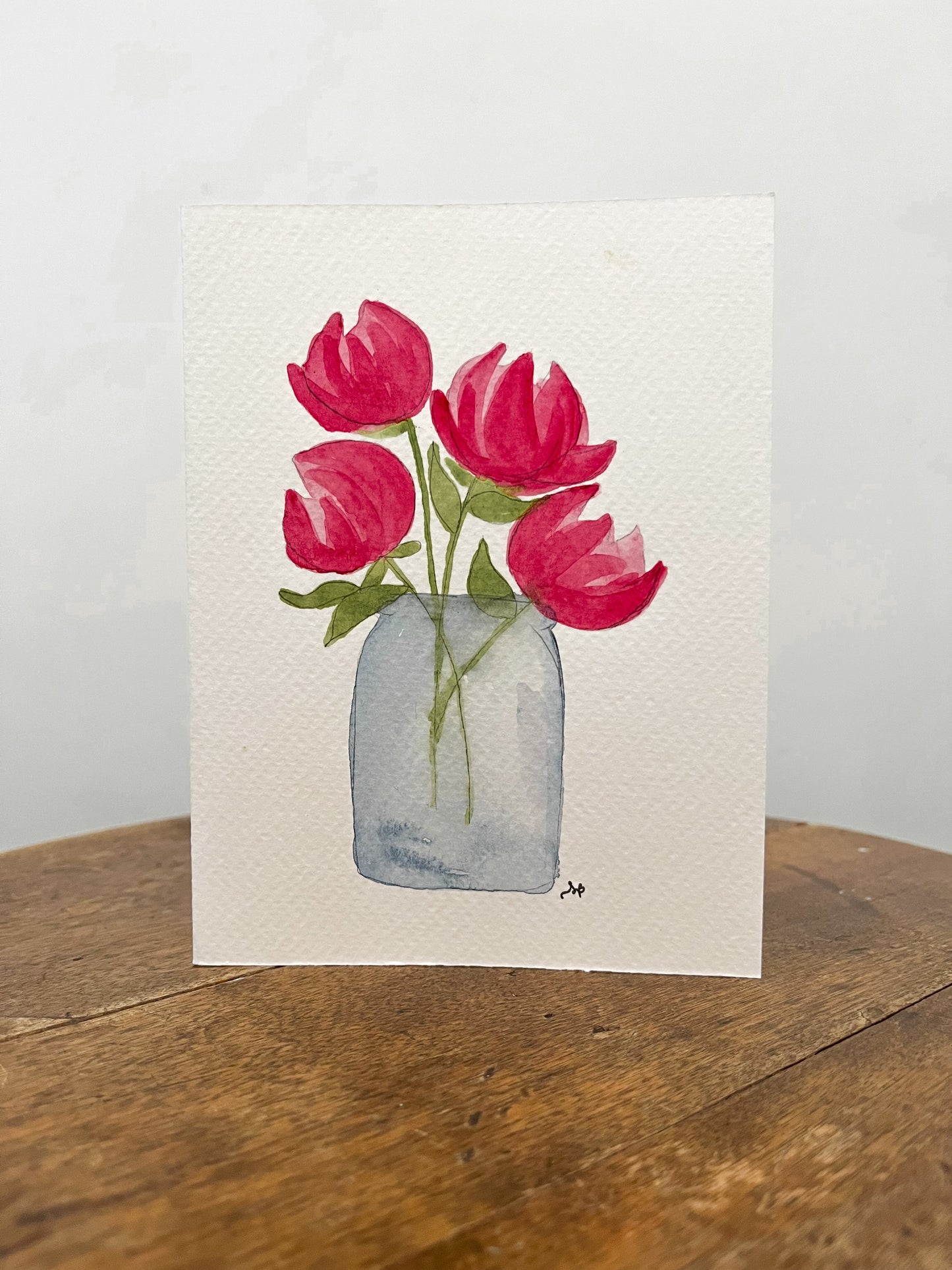 'Peony Blooms' Watercolour Card