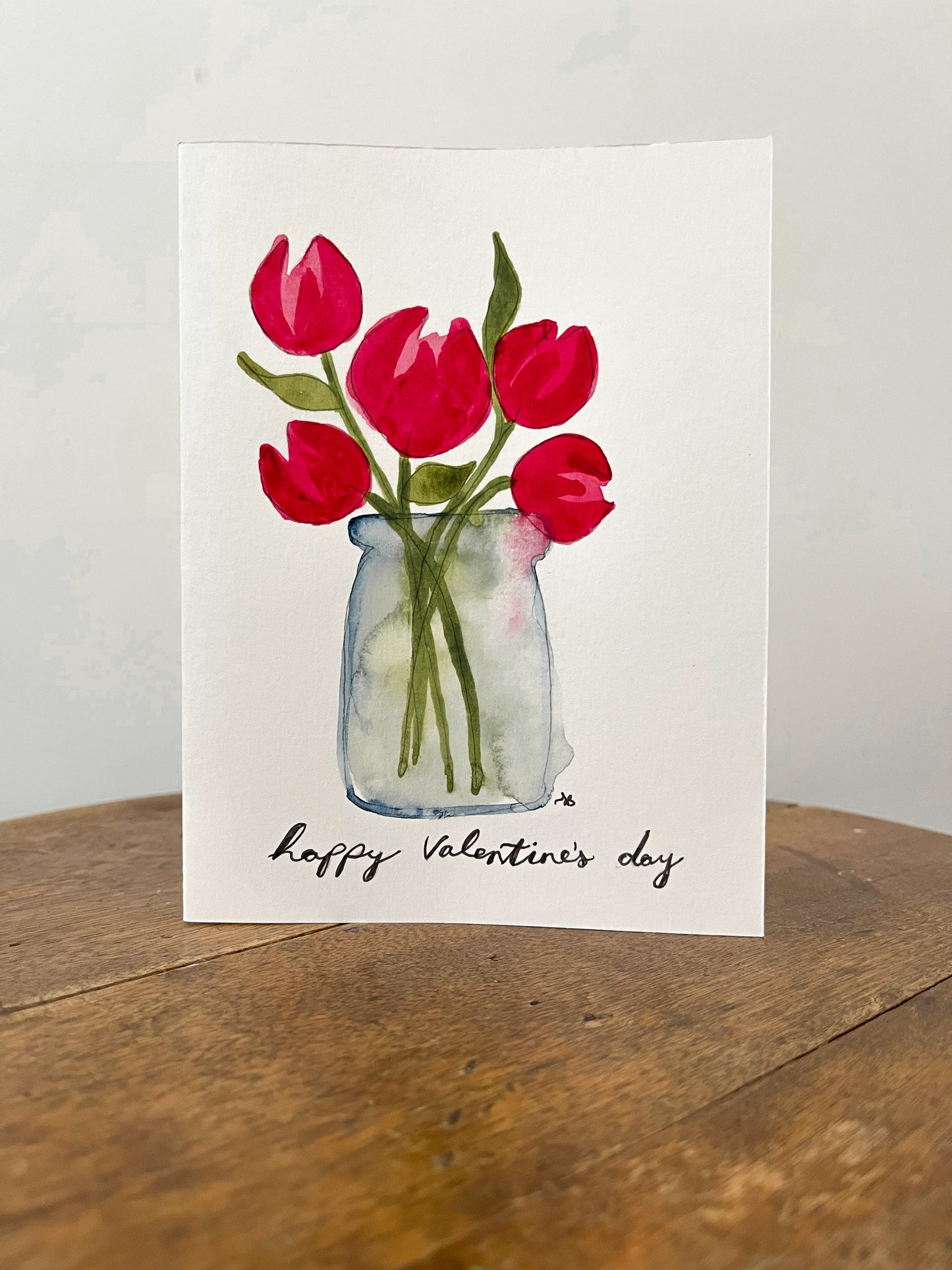 'Happy Valentine's Day' Watercolour Card