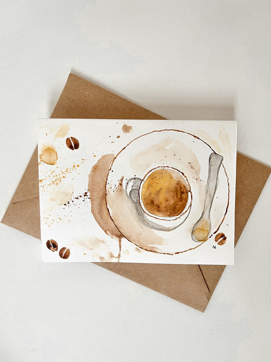 'Coffee Cup' Watercolour Card