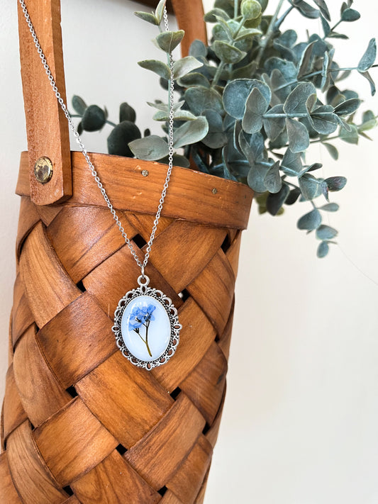 Forget-Me-Not Resin Necklace