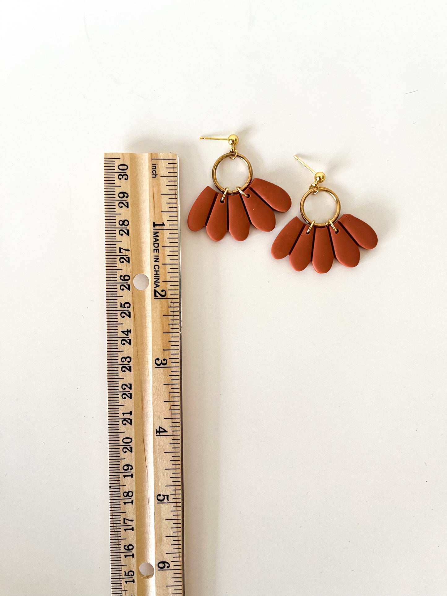 Fan Polymer Clay Earrings