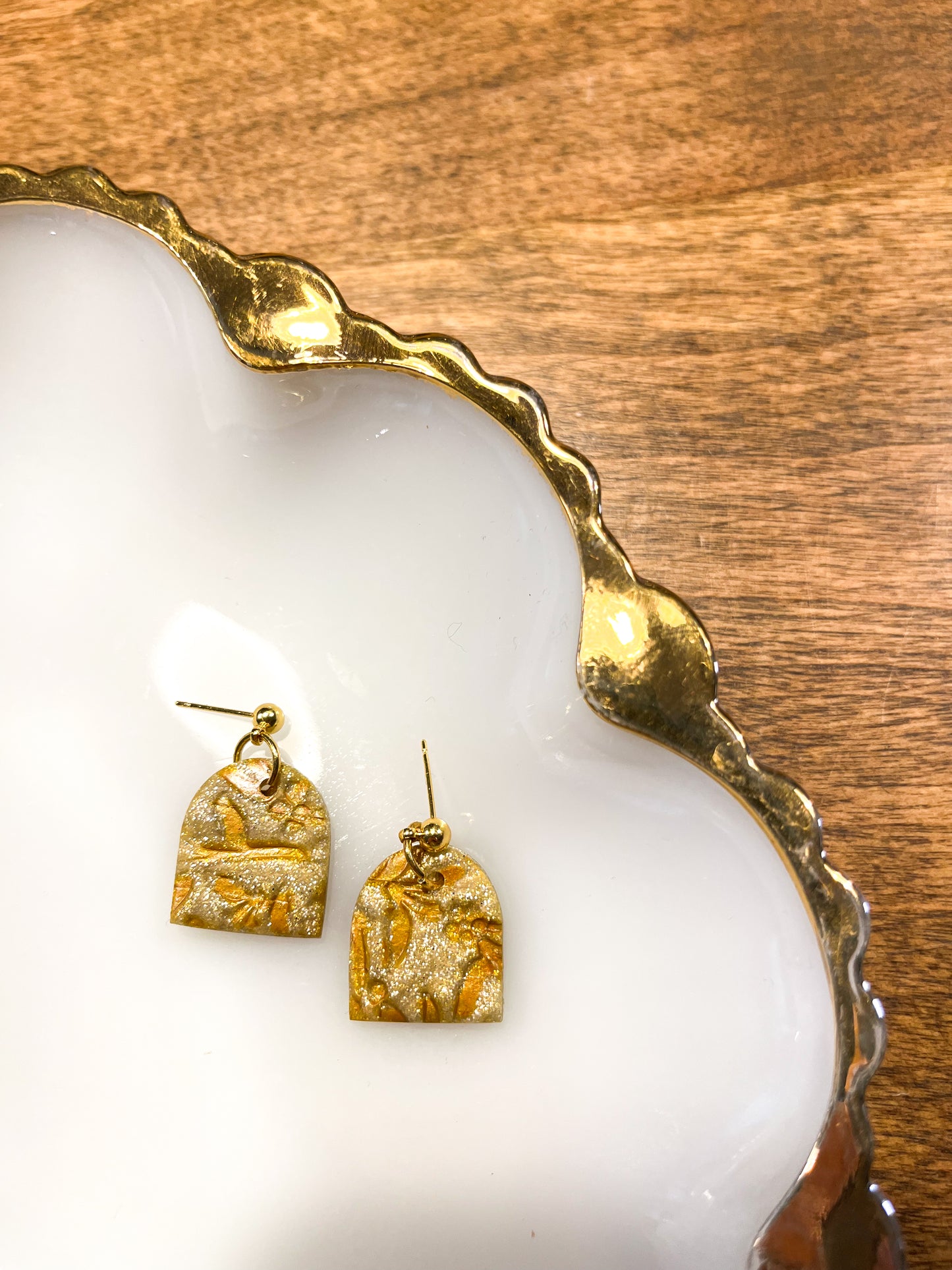 Golden Arch Polymer Clay Earrings