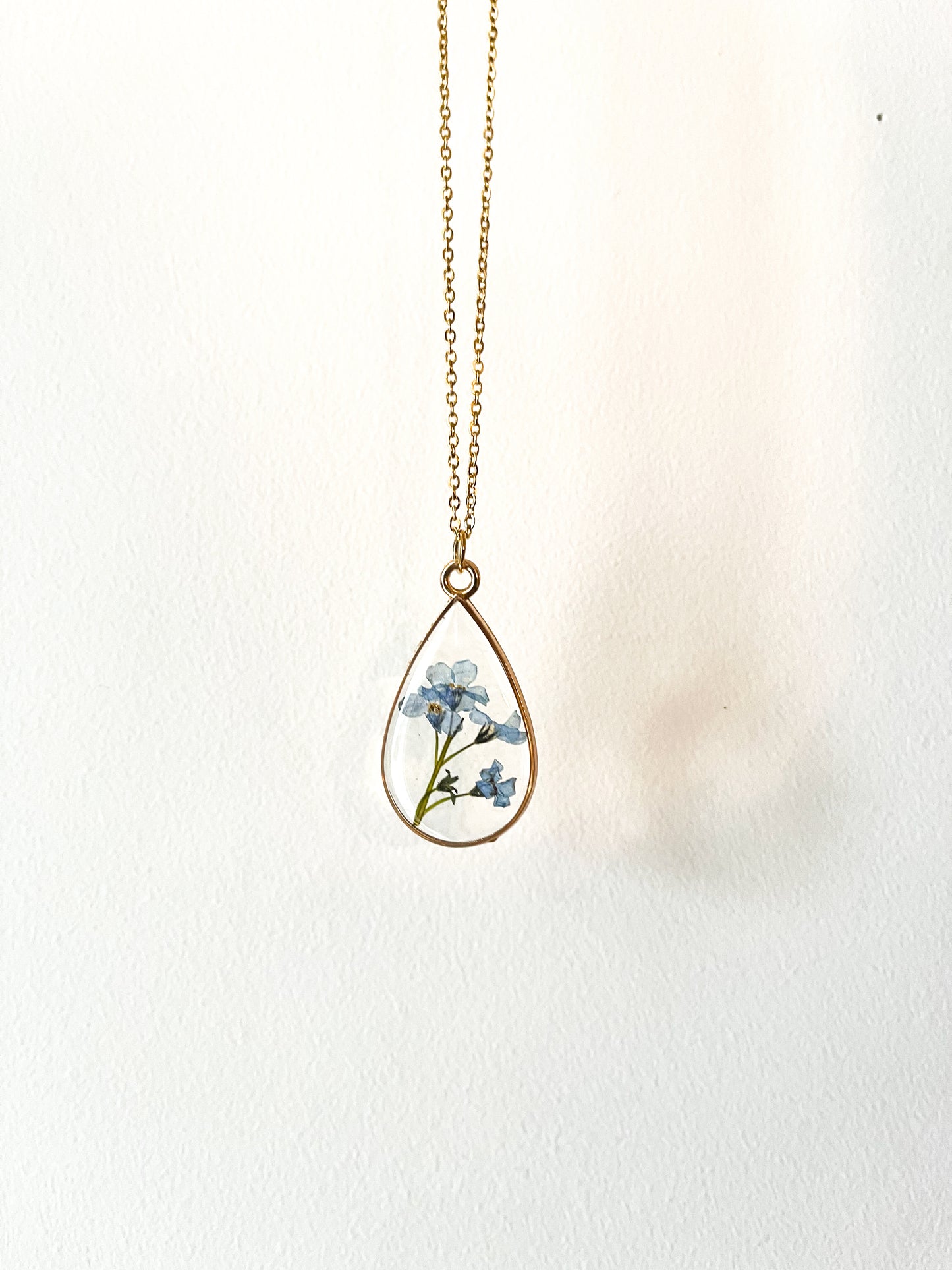 Forget-Me-Not Resin Necklace