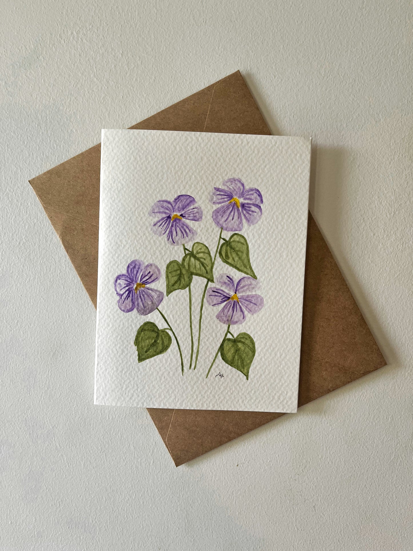 Wild Violets Watercolor Card