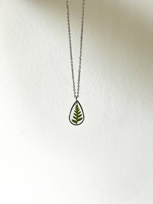 Small Fern Resin Necklace