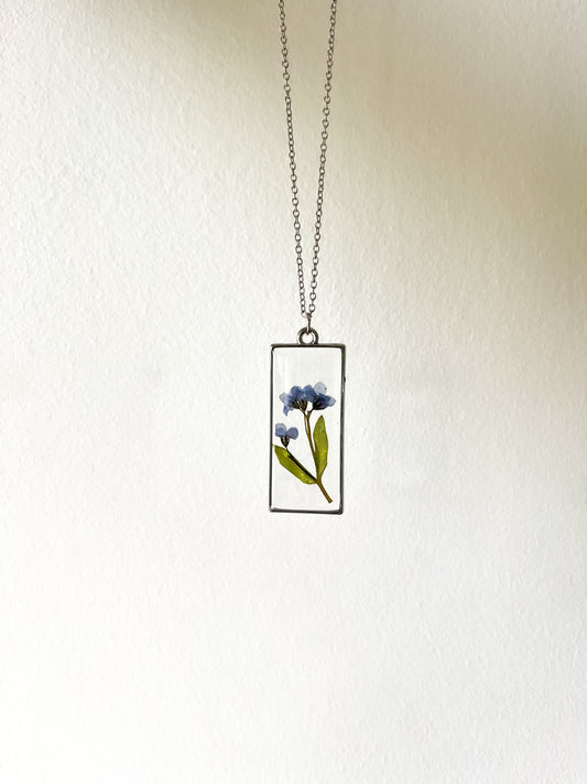 Forget-Me-Not Resin Necklace