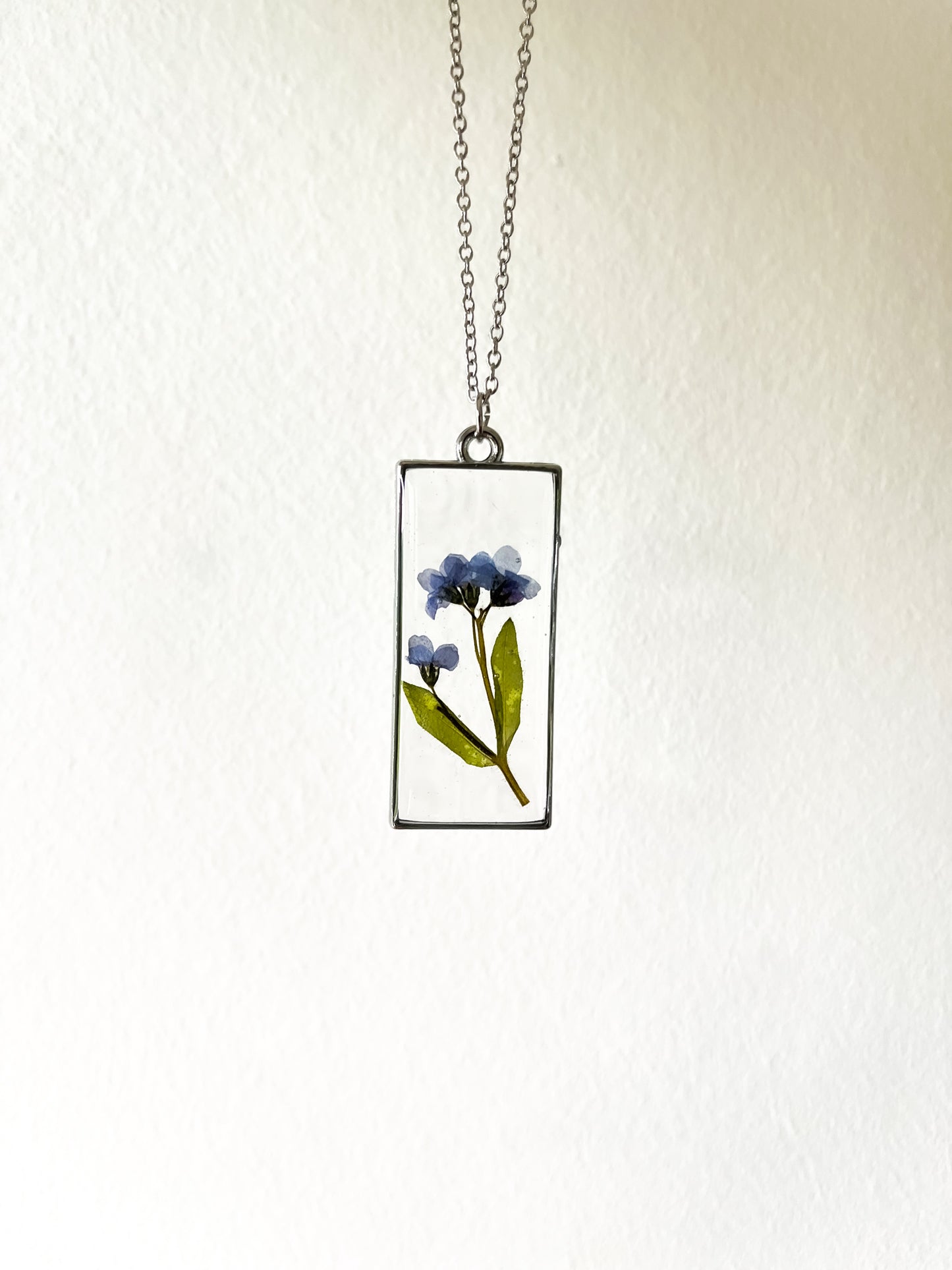 Forget-Me-Not Resin Necklace