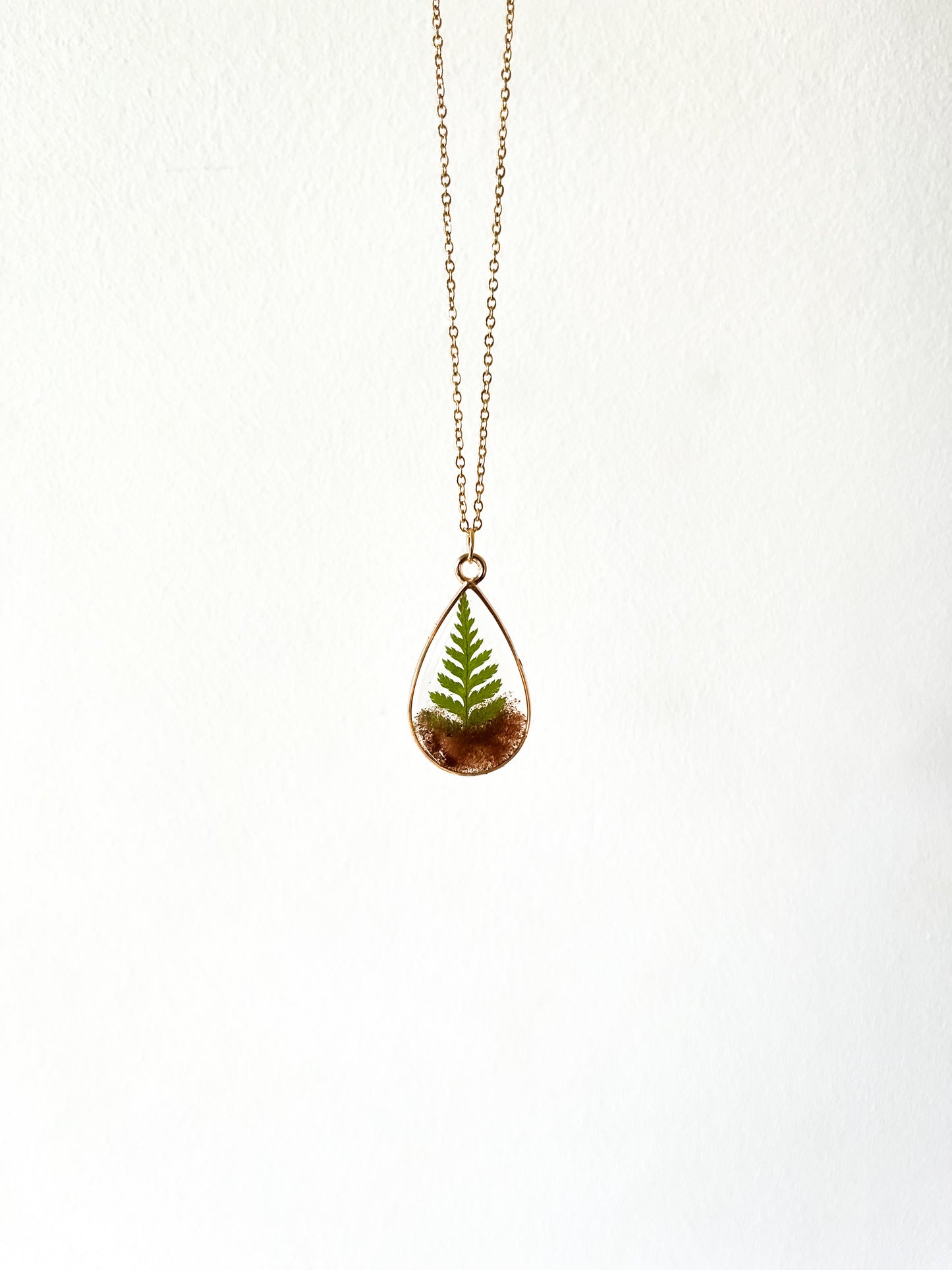 Fern & PEI Dirt Resin Necklace