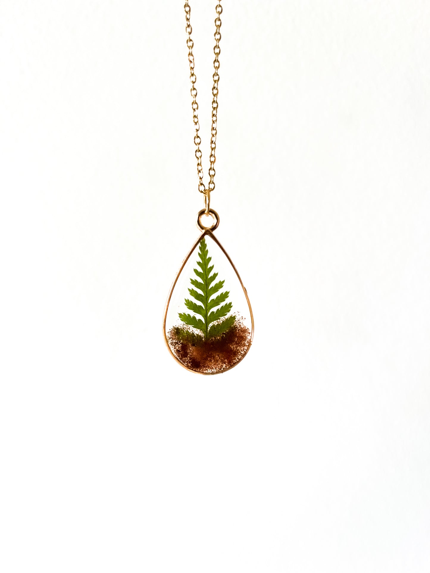 Fern & PEI Dirt Resin Necklace