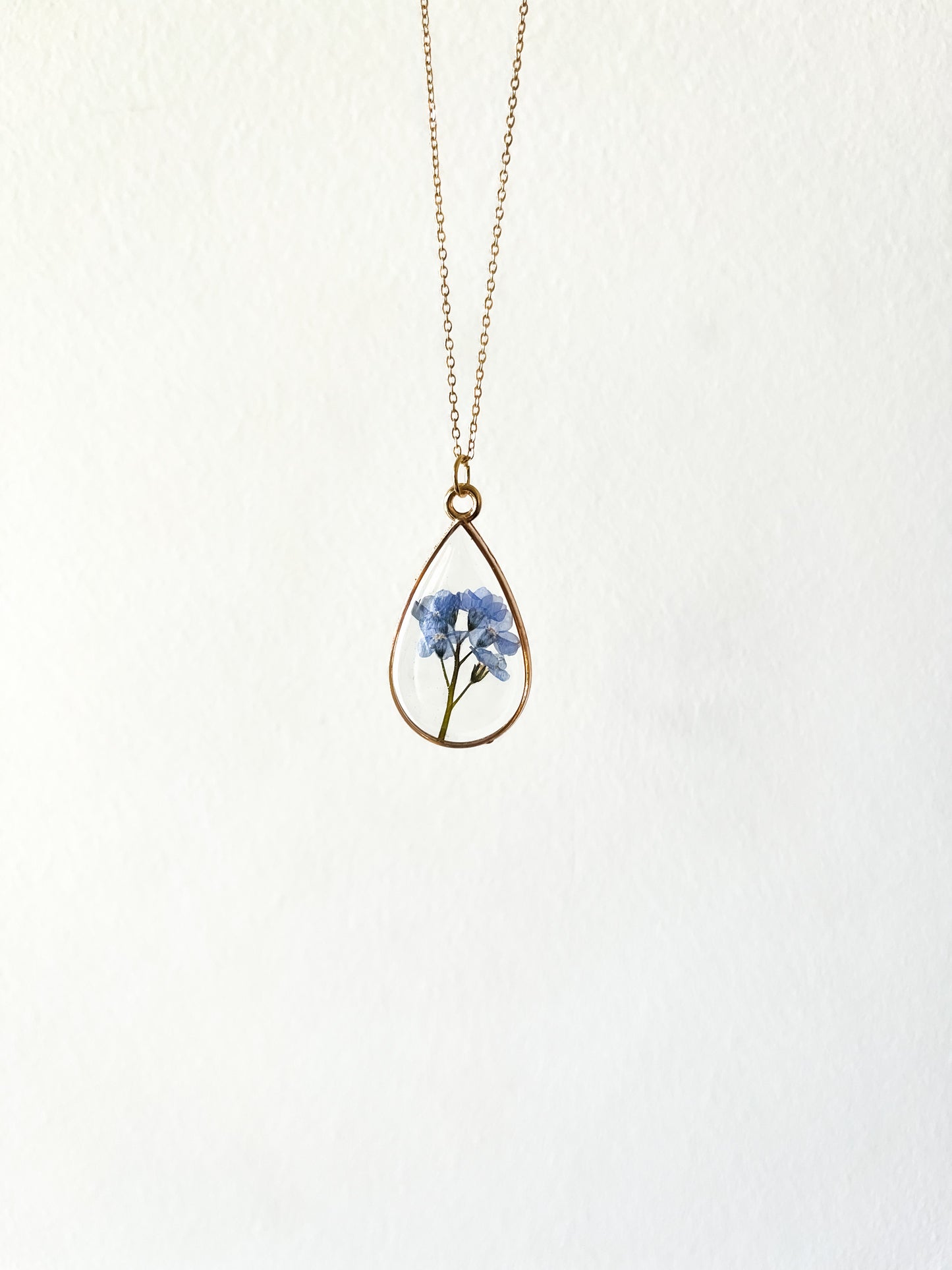 Forget-Me-Not Resin Necklace