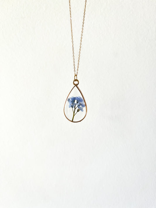 Forget-Me-Not Resin Necklace