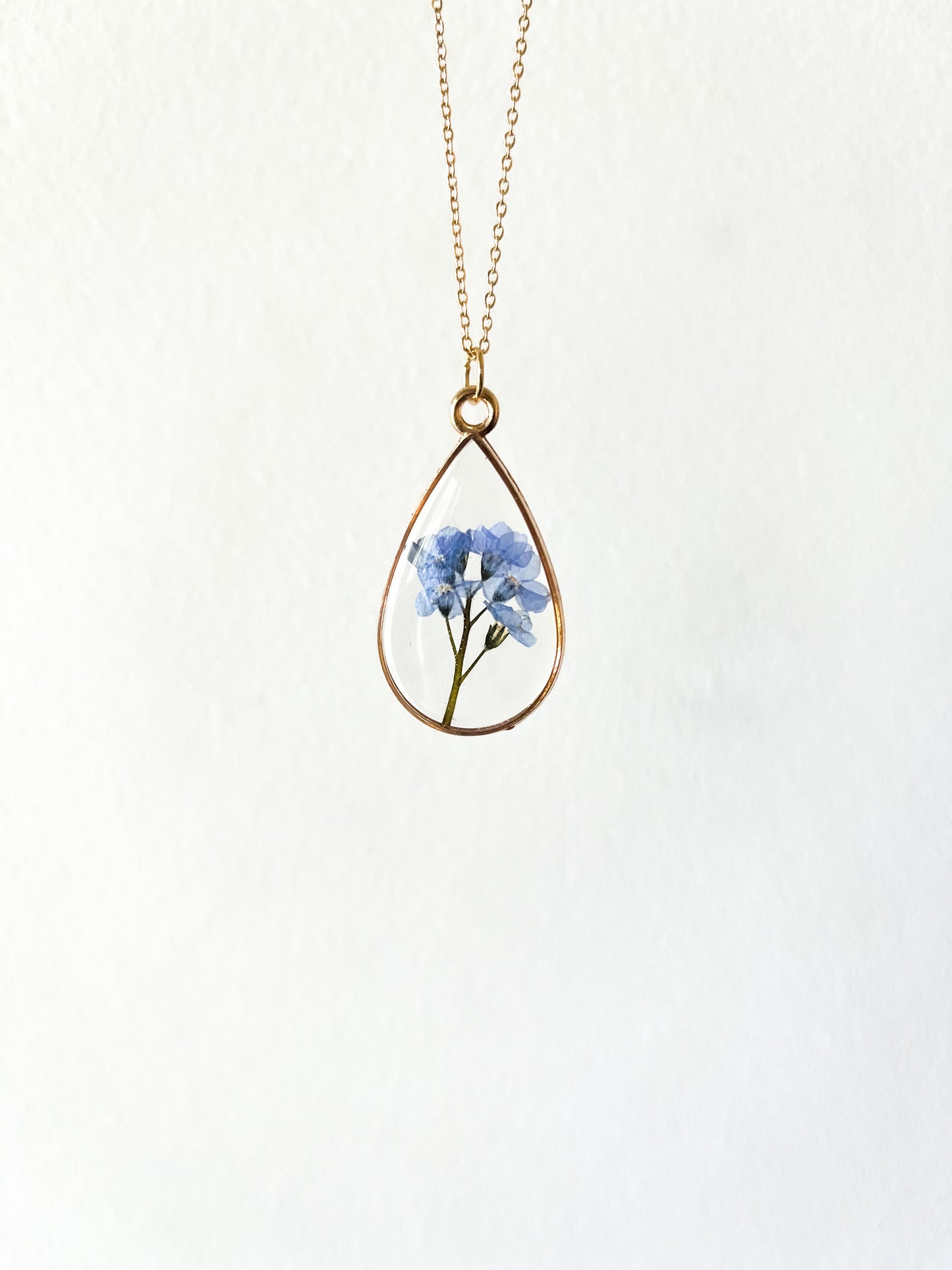 Forget-Me-Not Resin Necklace