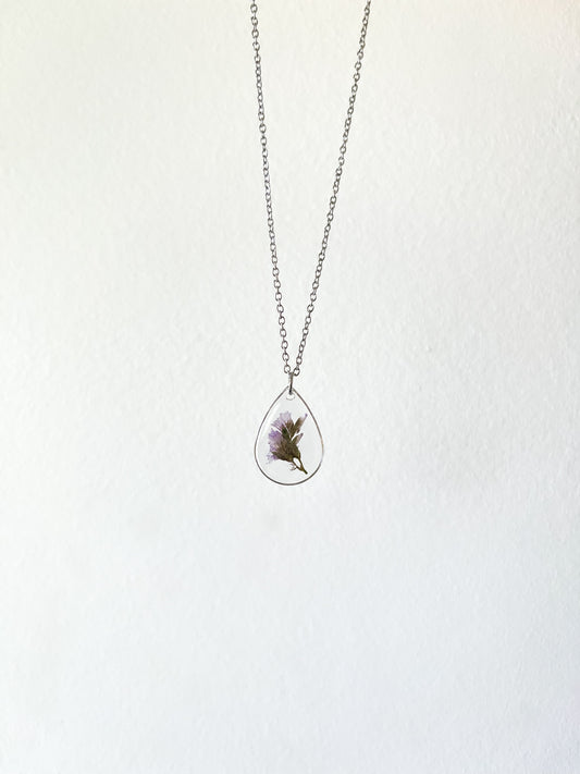 Small Marsh Rosemary Resin Necklace