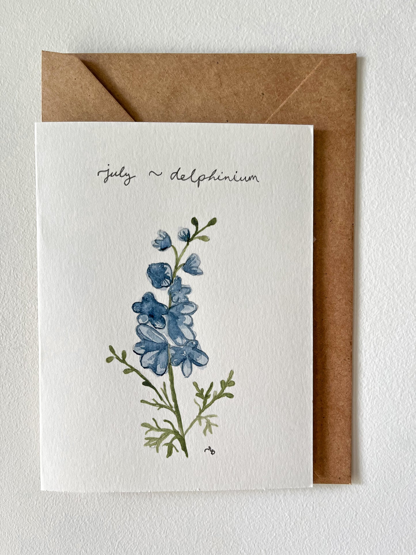 July Birth Flower Watercolour Card