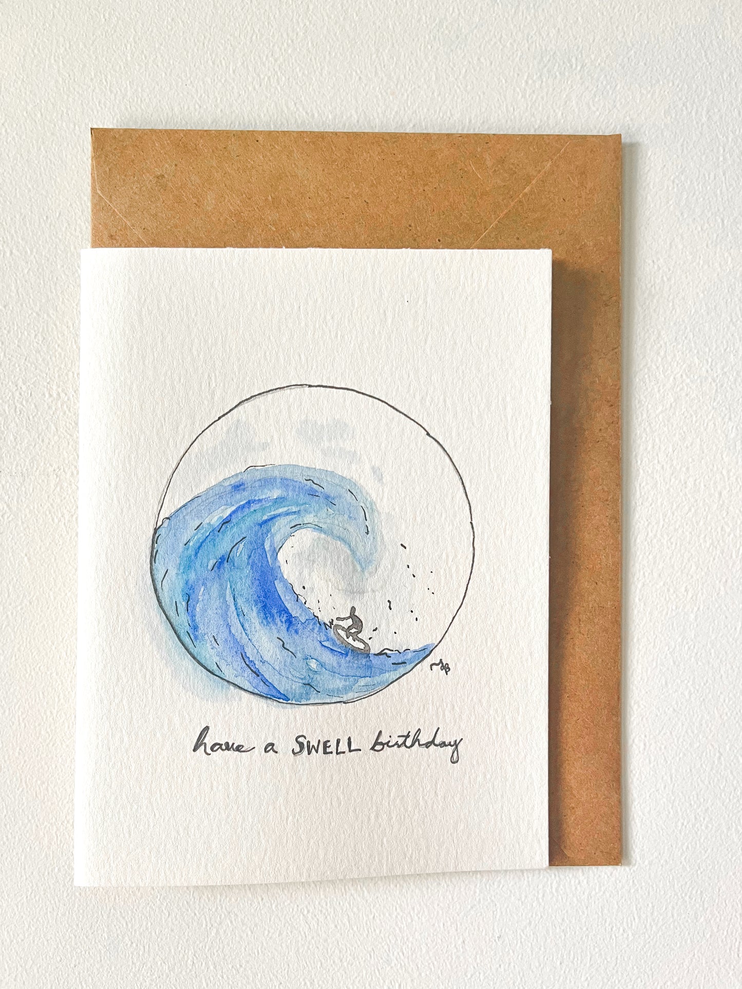 Surfer Watercolour Card