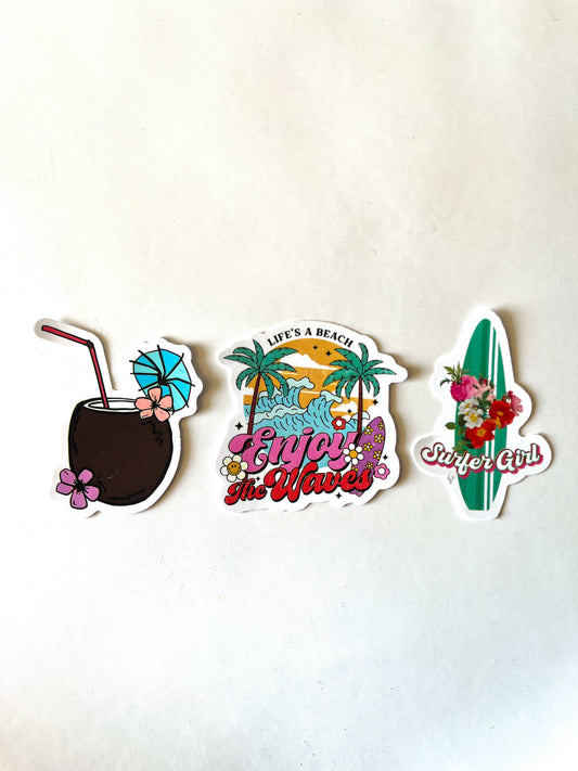 Beach Water Bottle Stickers