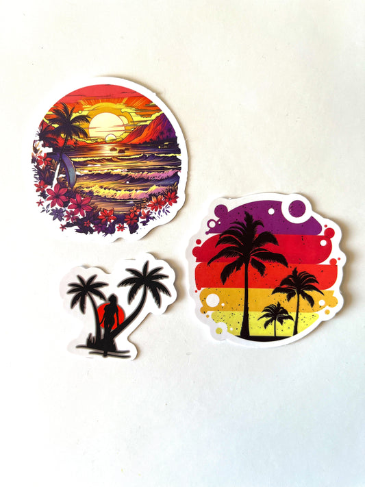 Beach Water Bottle Stickers