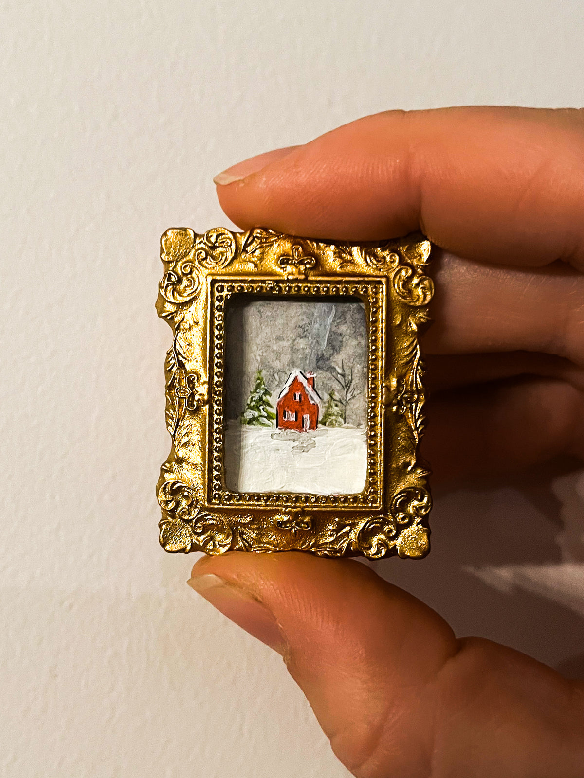 "Snowy Cabin" Magnet